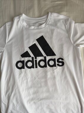 adidas White Tee with Bold Black Logo